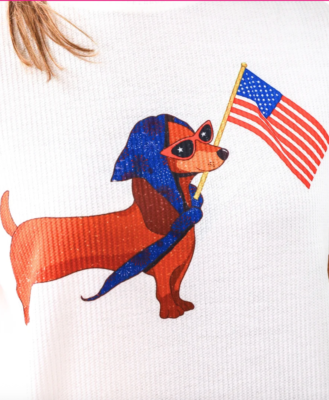 Patriotic Pup Waffle Tee