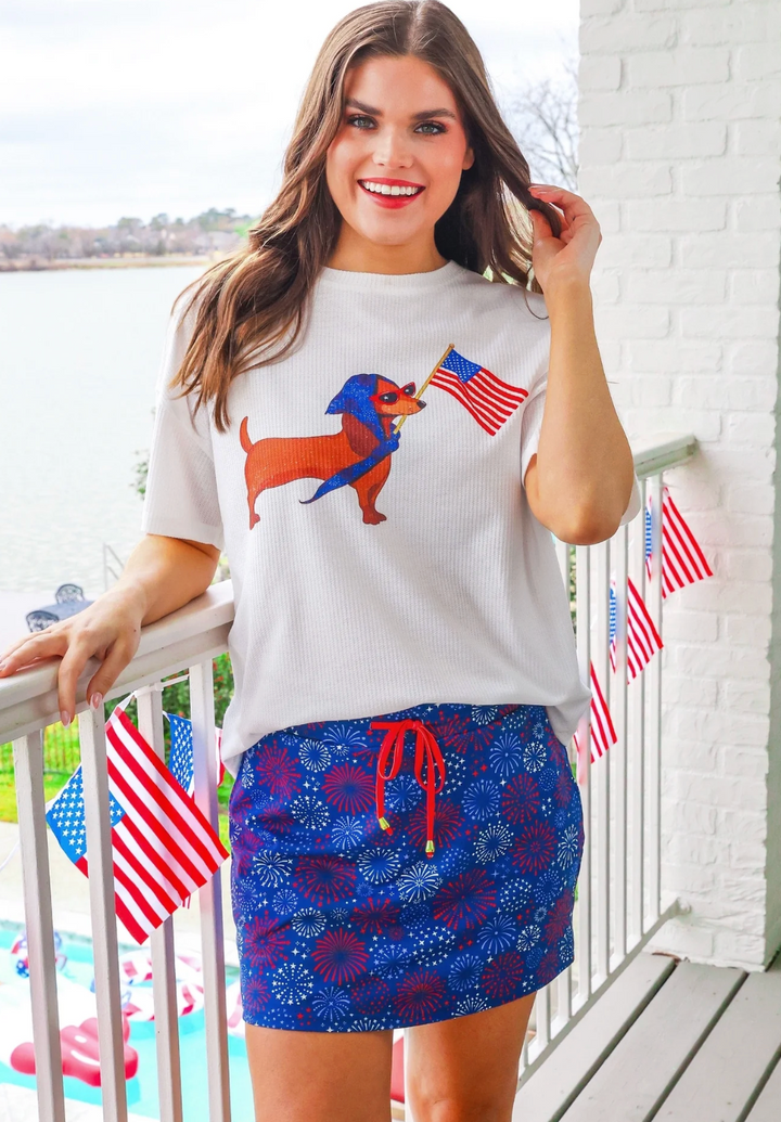 Patriotic Pup Waffle Tee