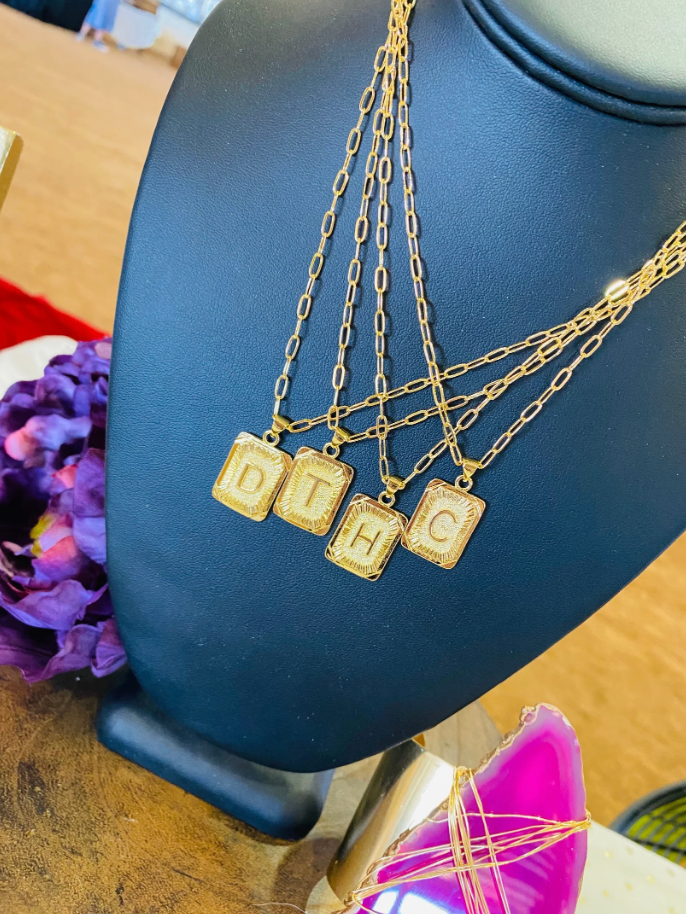 Lucy Letterplate Necklace