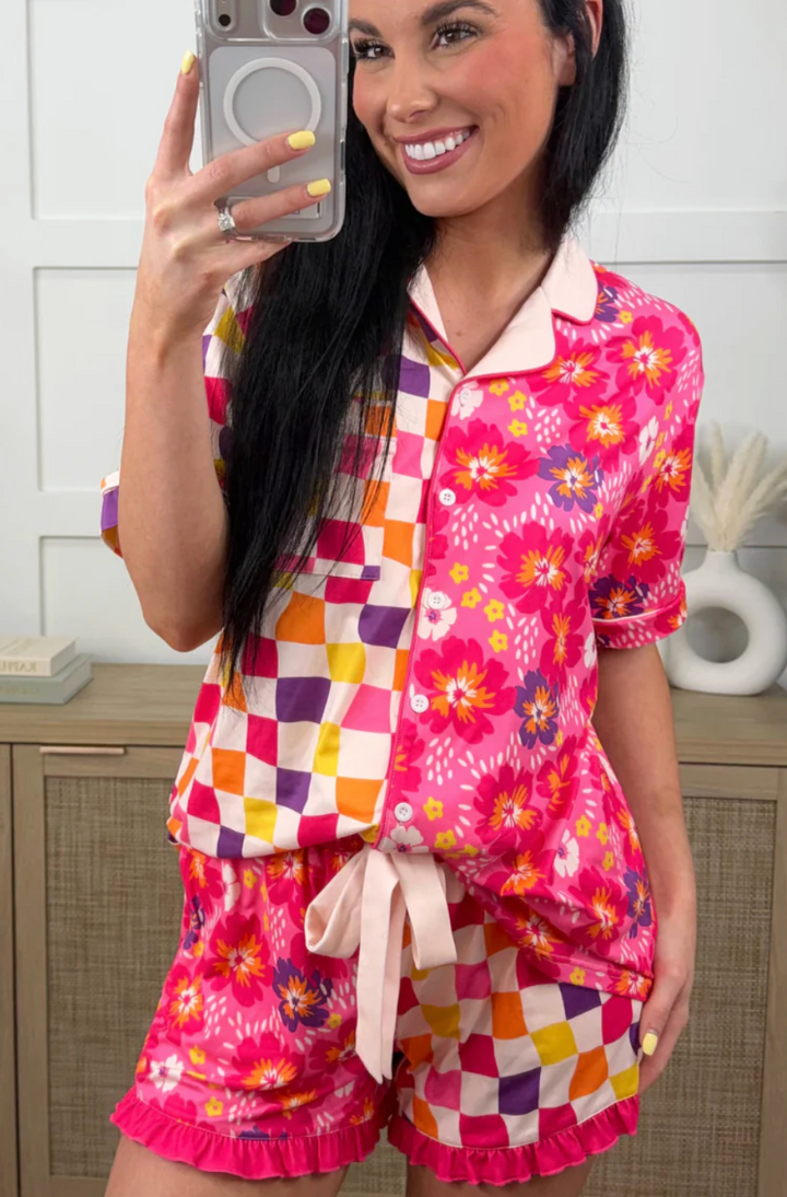 PREORDER- Groovy Garden Ruffle Pajama Set