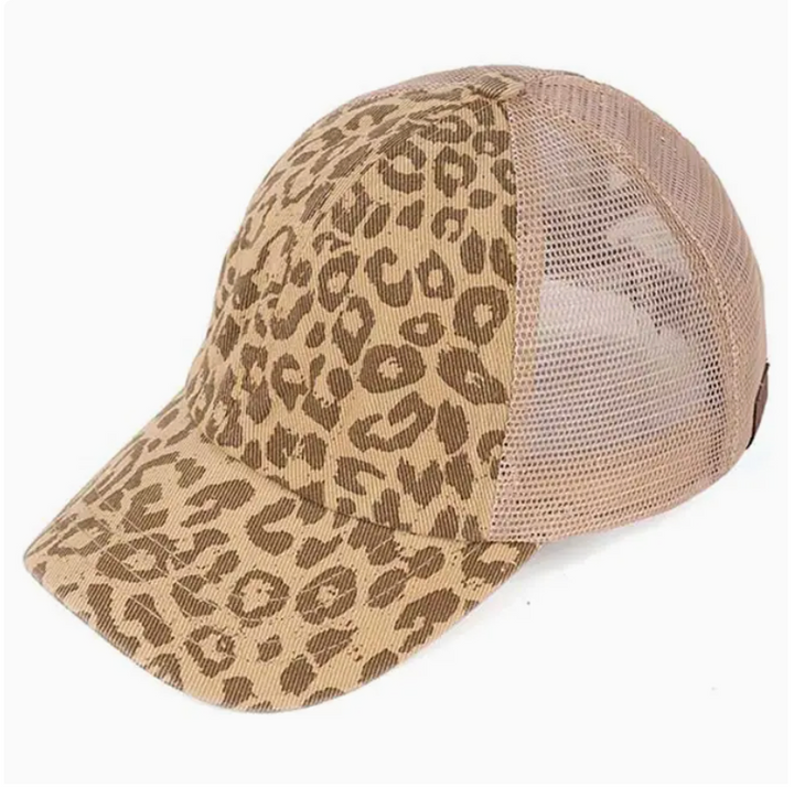 C.C Leopard Pattern Ponytail Baseball Cap/Hat