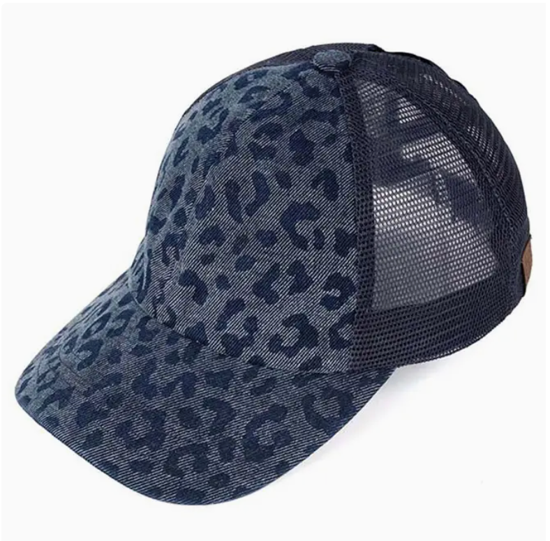 C.C Leopard Pattern Ponytail Baseball Cap/Hat