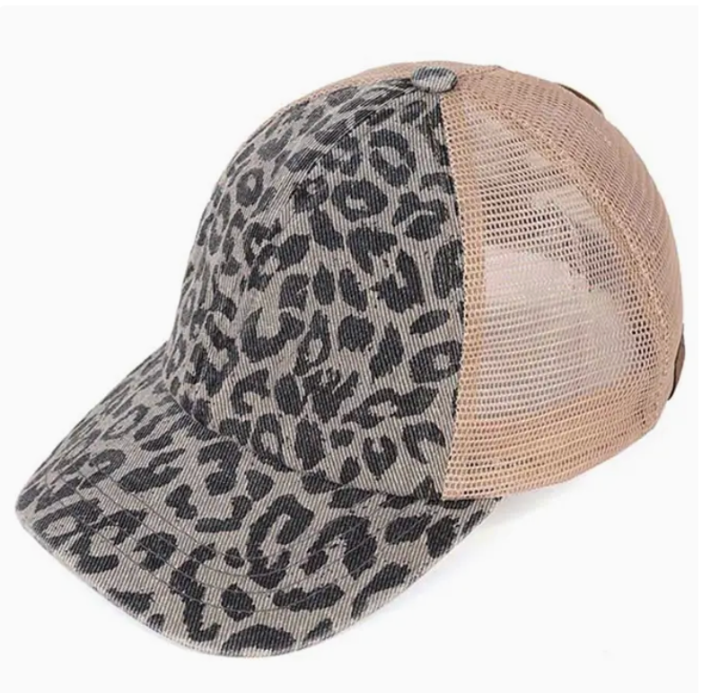 C.C Leopard Pattern Ponytail Baseball Cap/Hat