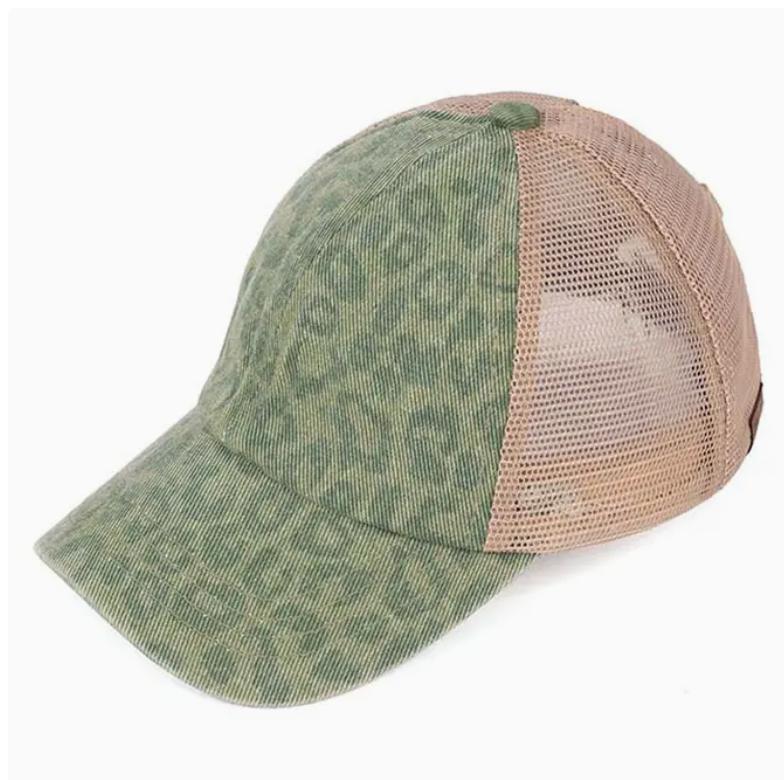 C.C Leopard Pattern Ponytail Baseball Cap/Hat