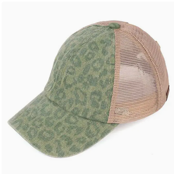 C.C Leopard Pattern Ponytail Baseball Cap/Hat