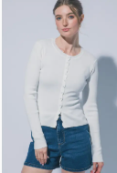 Basic Beauty in White Scalloped Cardigan