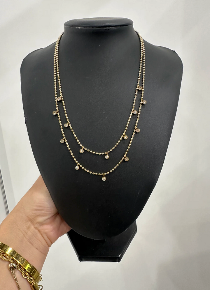 ROBYN Double Strand CZ Bead Necklace