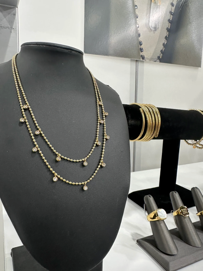 ROBYN Double Strand CZ Bead Necklace