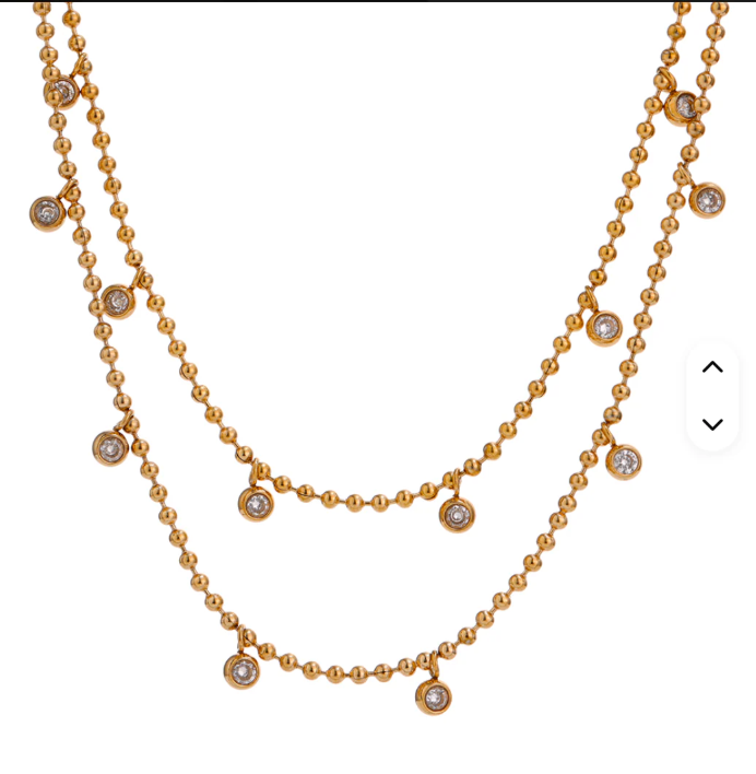 ROBYN Double Strand CZ Bead Necklace