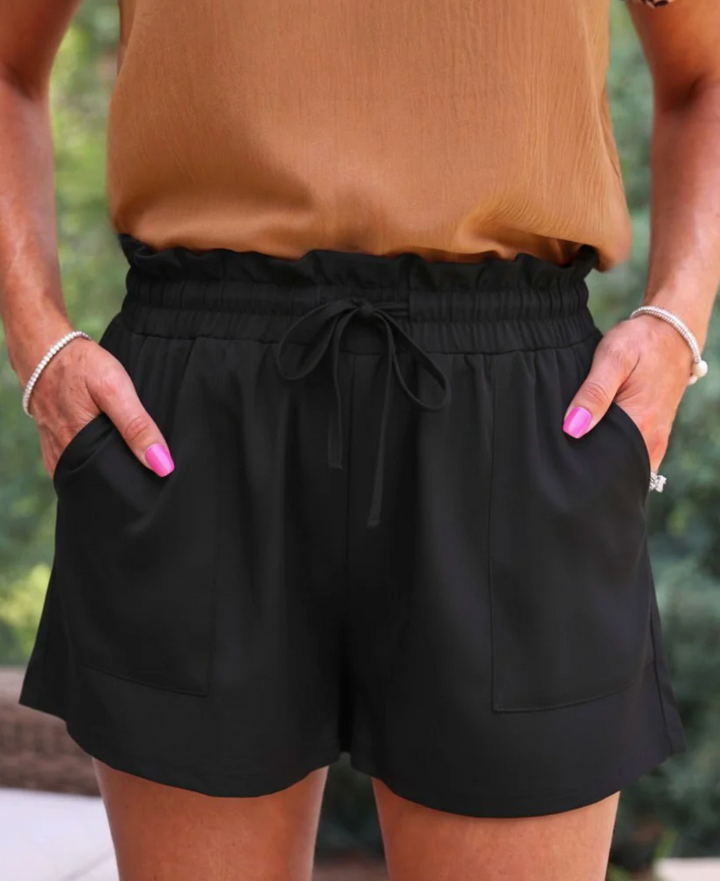 PREORDER- Runway Paperbag Shorts- After Dark Black