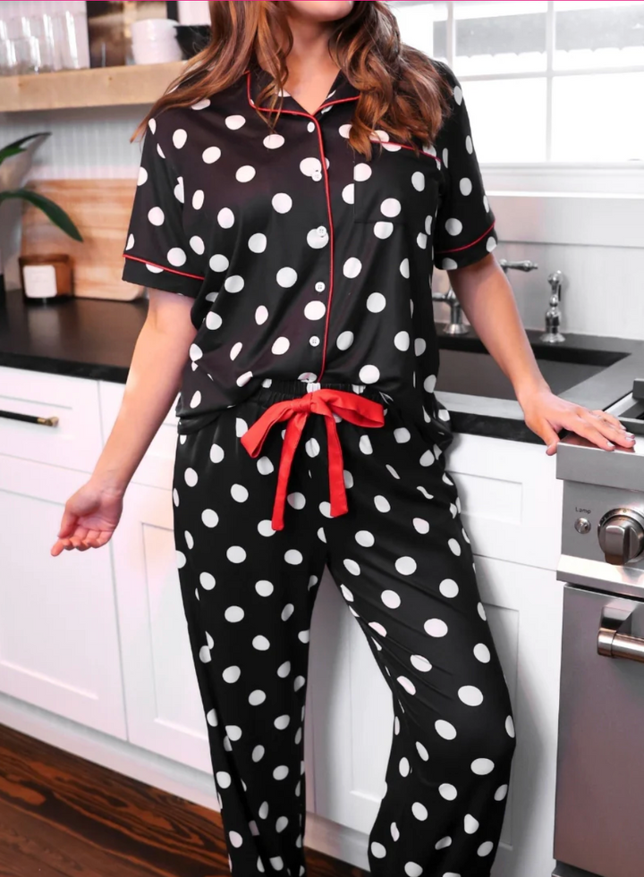 Dotty Darling Polka Dot Ruffle Pajama Set