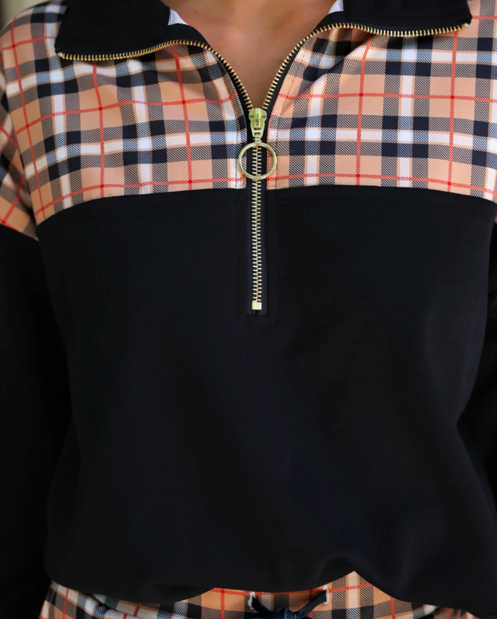 Mia Printed Pullover- Nora Plaid
