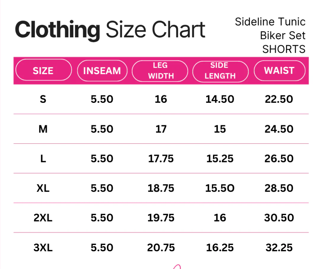 Sideline Tunic Biker Set (4 colors)