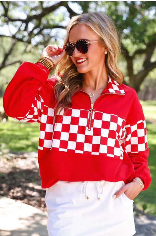 End Zone Checkered Pullover (3 colors)