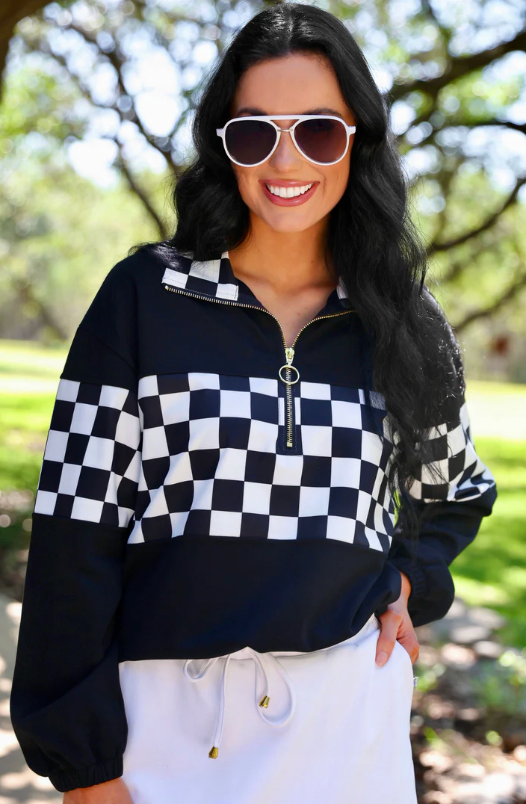 End Zone Checkered Pullover (3 colors)