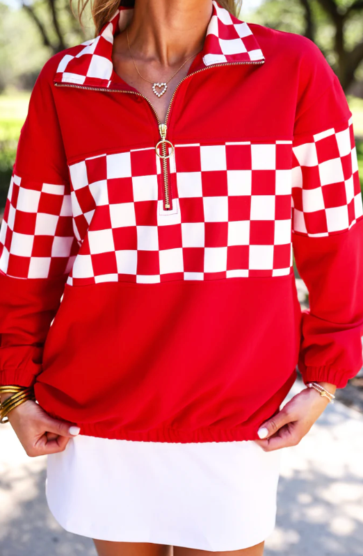 End Zone Checkered Pullover (3 colors)