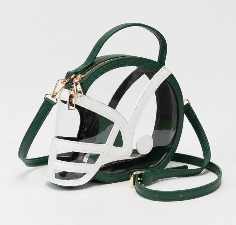 Transparent Gameday Football Helmet Shaped Crossbody Handbag