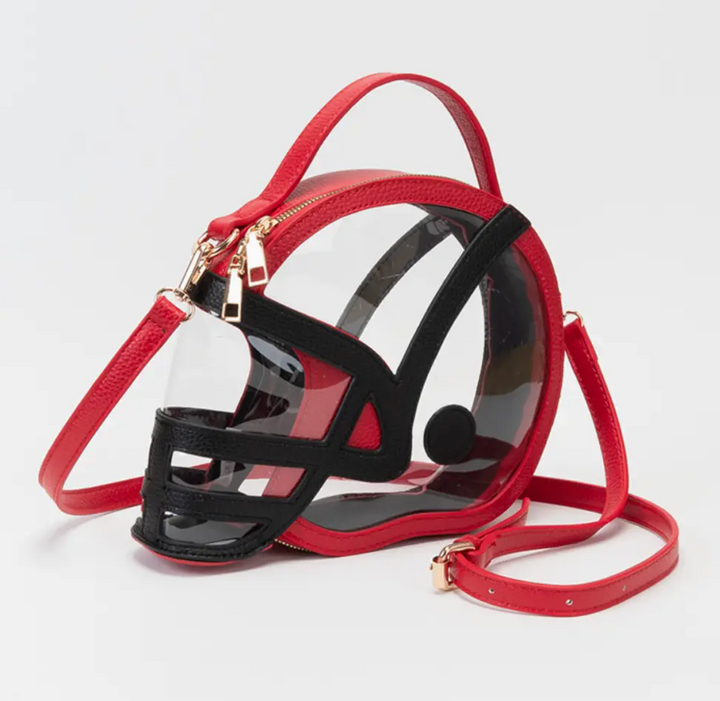 Transparent Gameday Football Helmet Shaped Crossbody Handbag