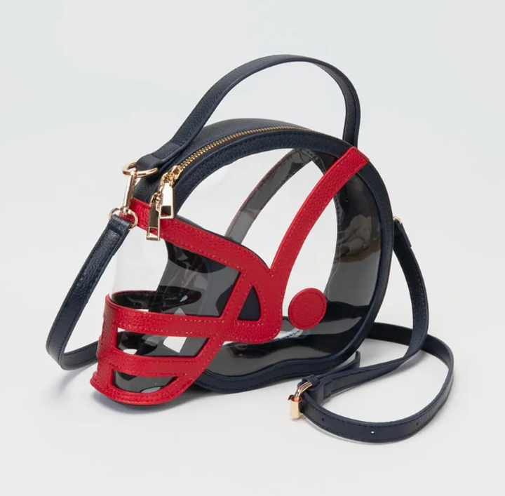 Transparent Gameday Football Helmet Shaped Crossbody Handbag