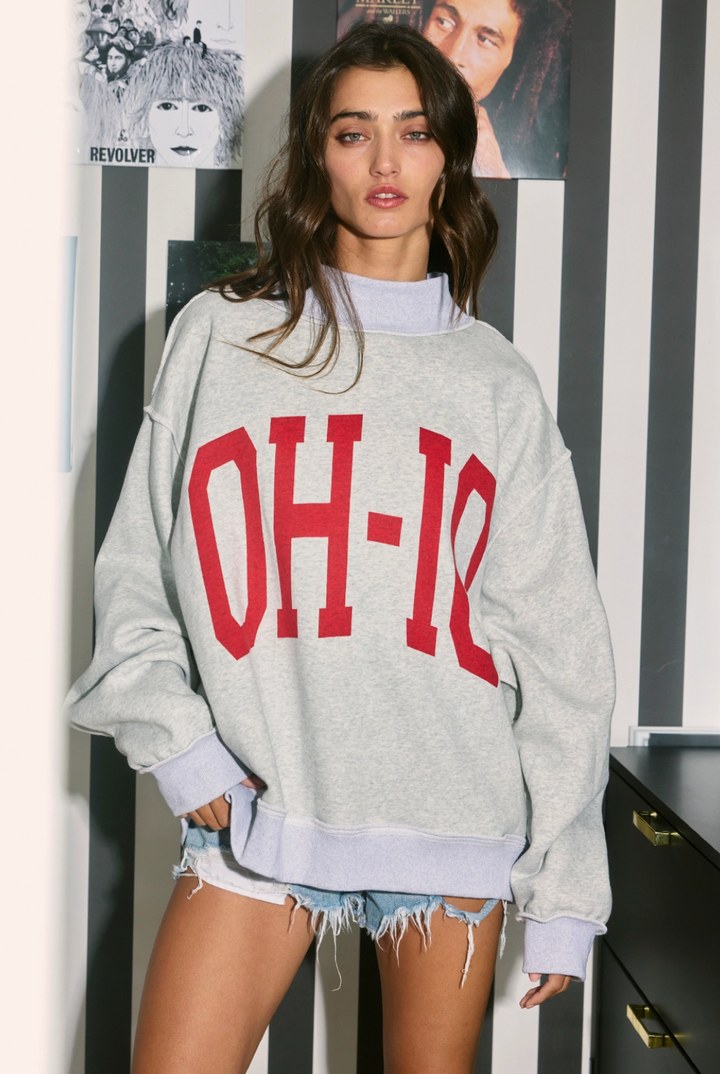 Oh' Reversible Mock Sweatshirt