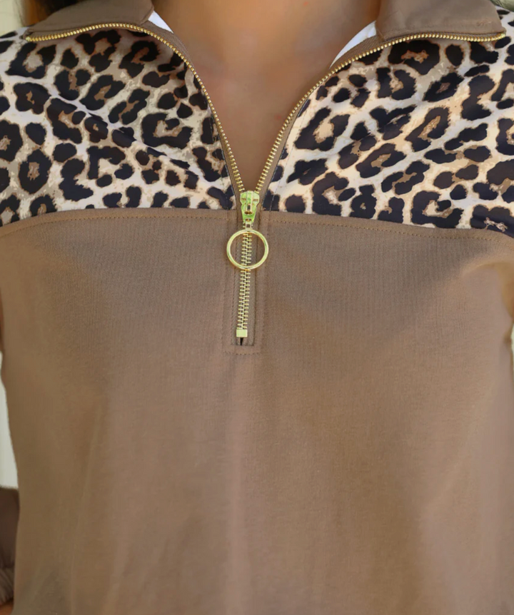 Mia Printed Pullover- Safari Chic