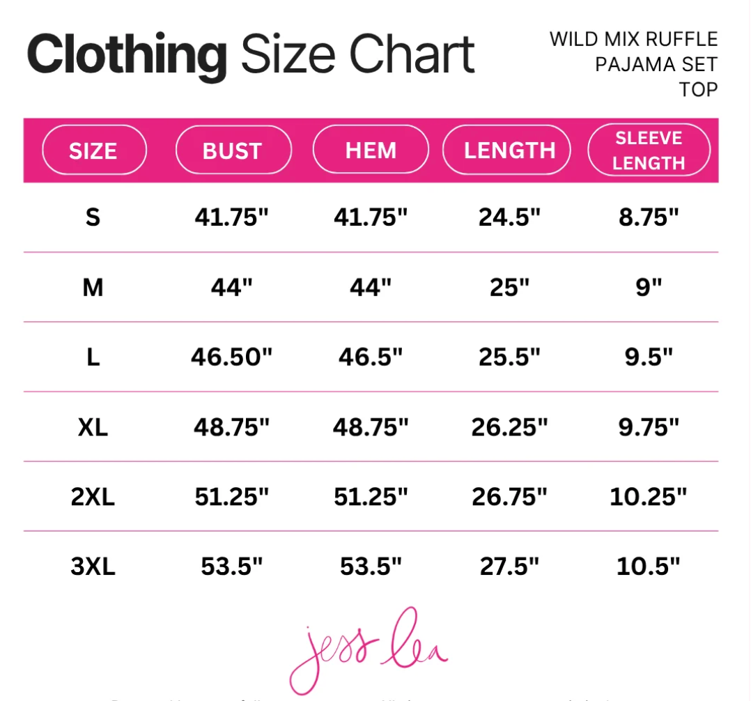 PREORDER- Wild Mix Ruffle Pajama Set