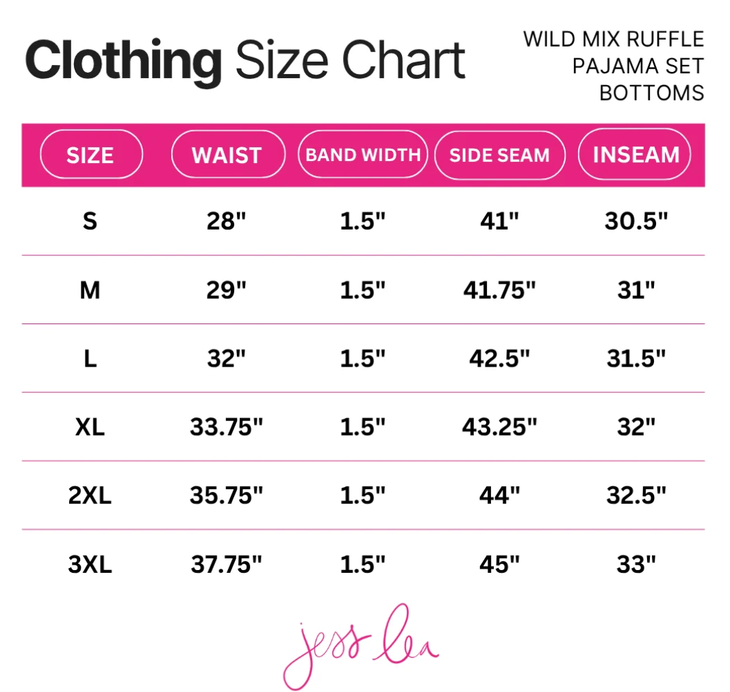 PREORDER- Wild Mix Ruffle Pajama Set