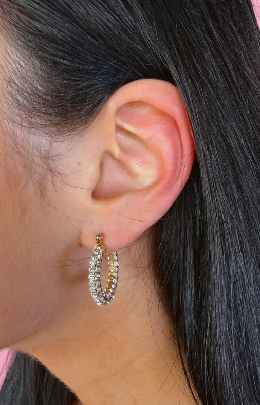 Everyday Pave Hoop Crystal Earrings