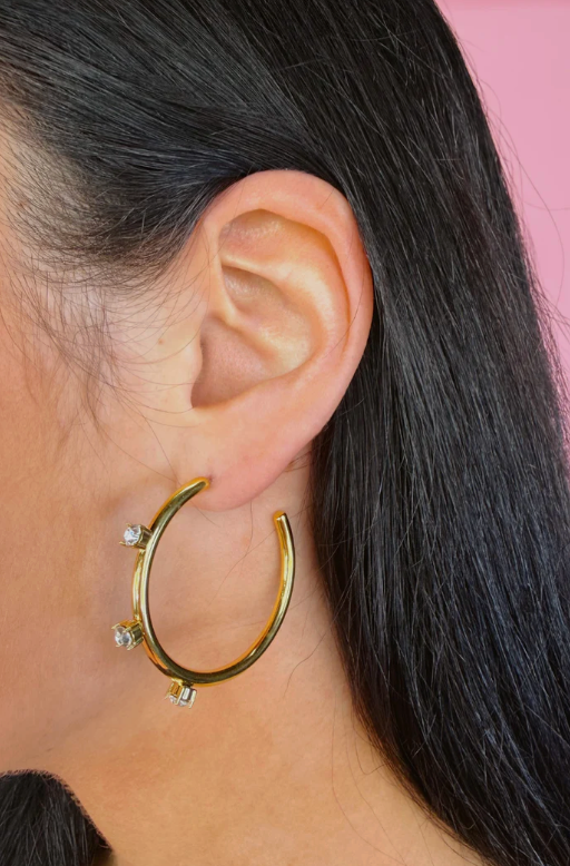 Crystal Detail Hoop Earrings