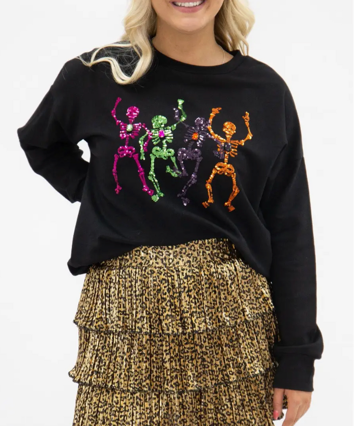 Dancing Skeletons Sequin Top