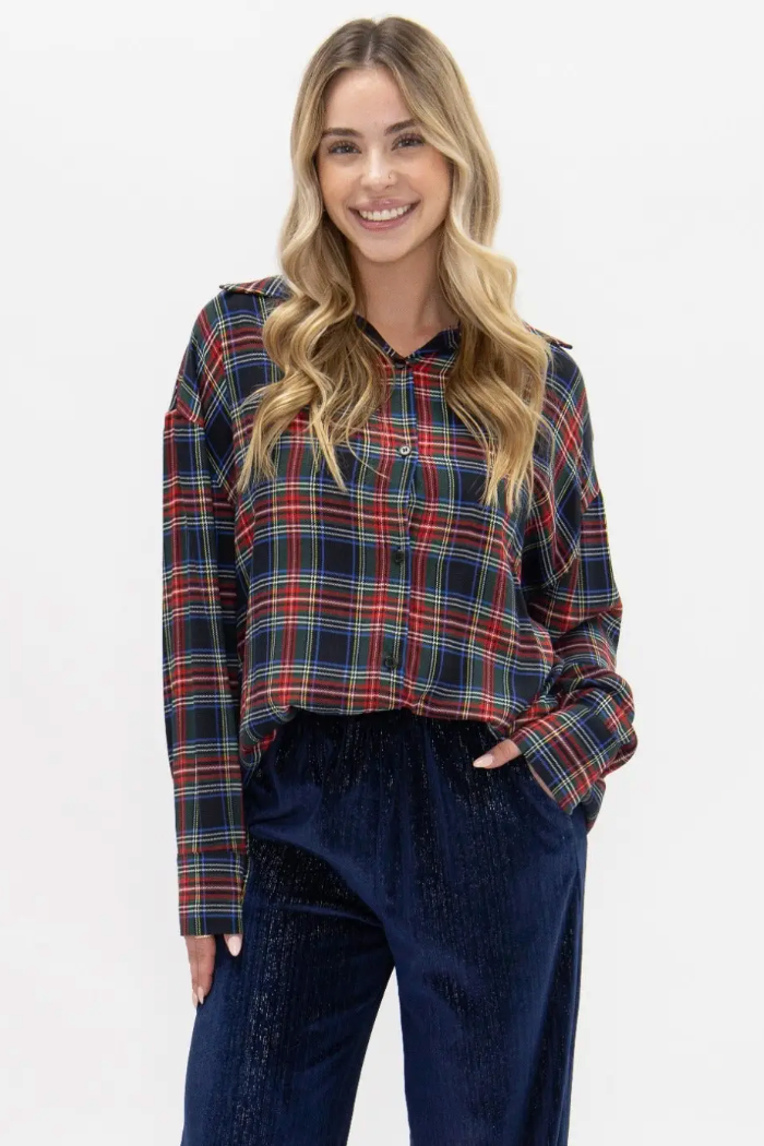 PREORDER Kathryn Classic Button-Up Red Plaid