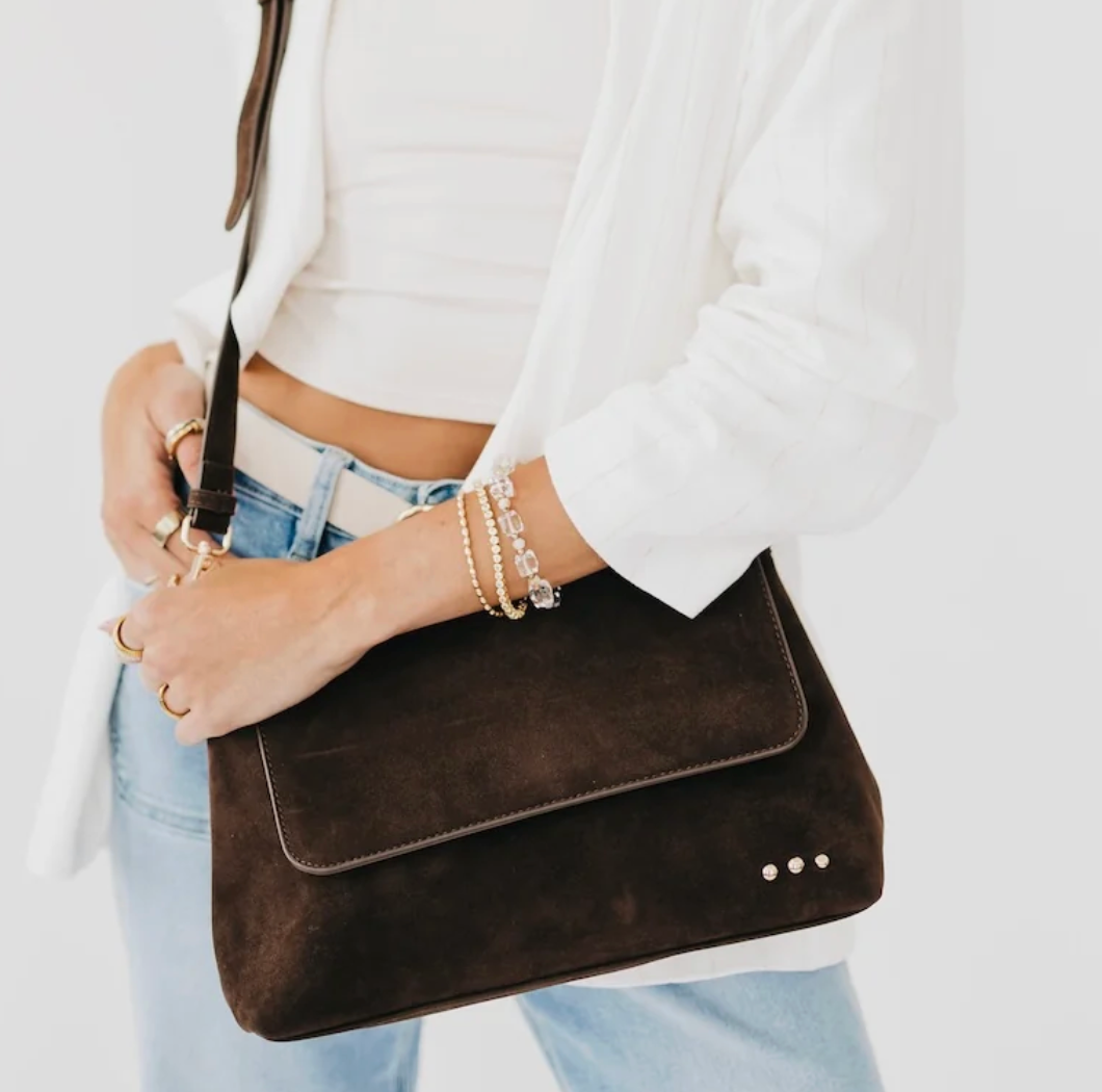 Miranda Suede Flap Crossbody