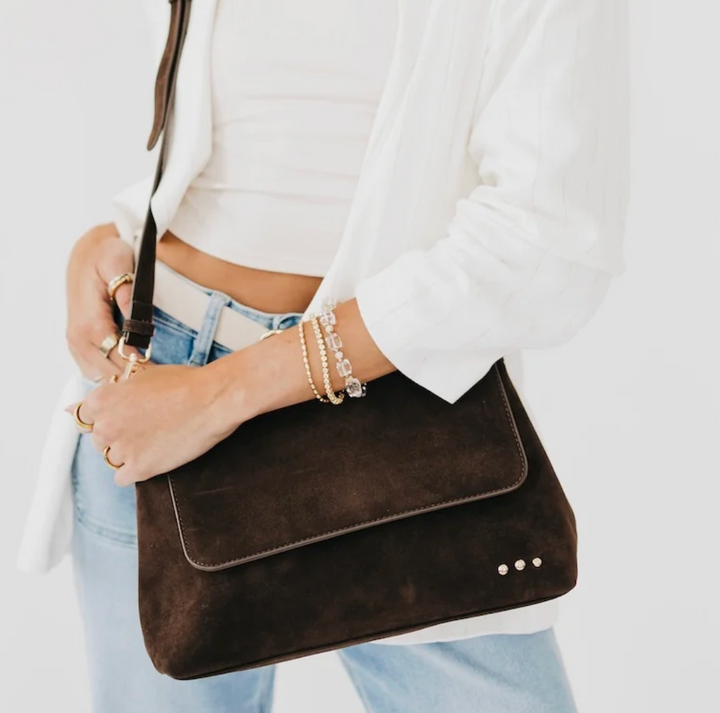 Miranda Suede Flap Crossbody