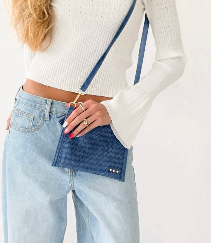 Veda Woven Crossbody and Clutch Bag