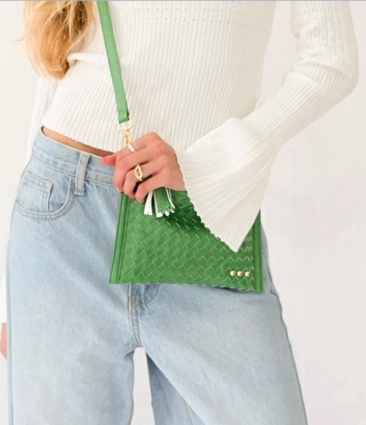 Veda Woven Crossbody and Clutch Bag
