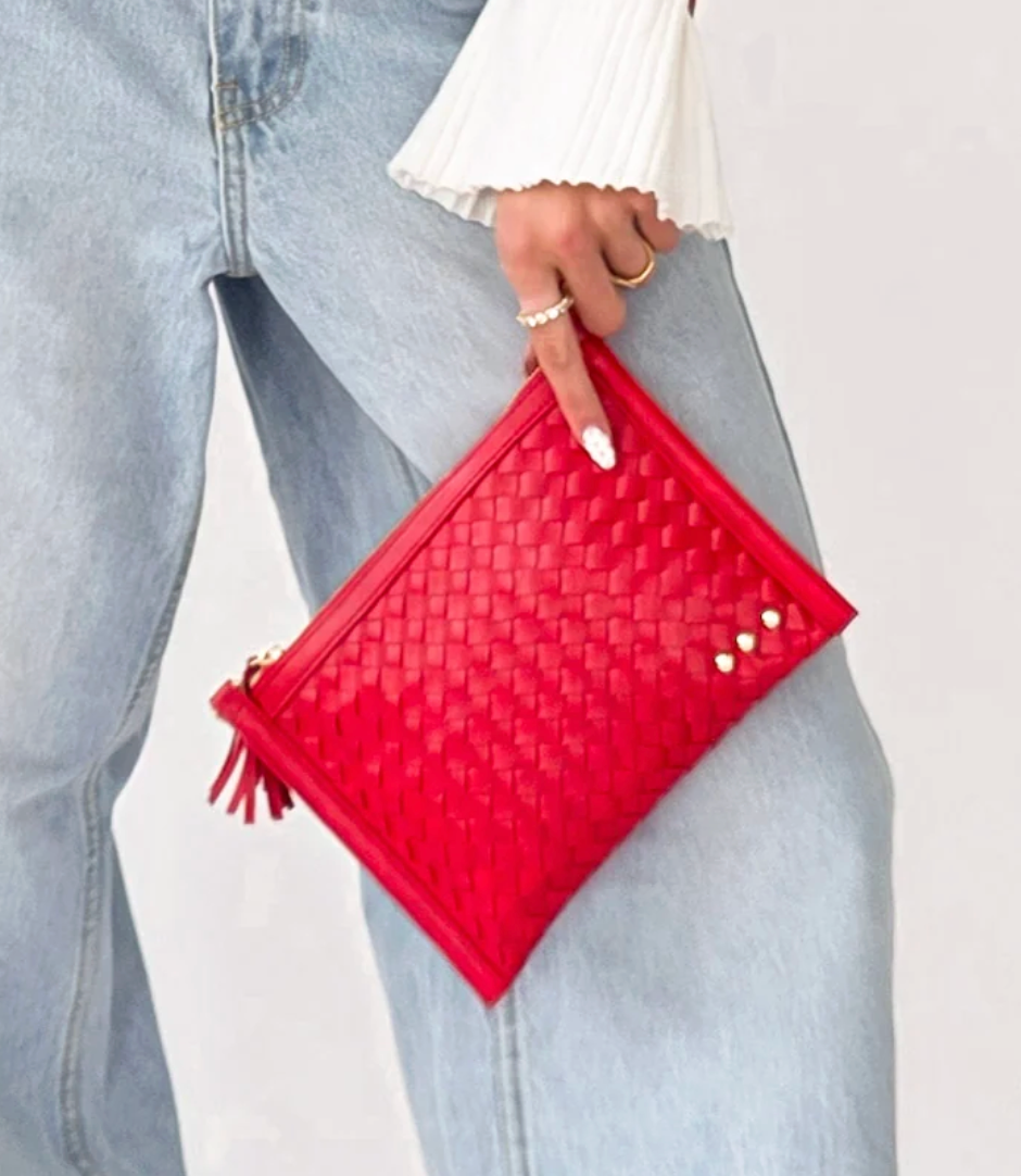 Veda Woven Crossbody and Clutch Bag