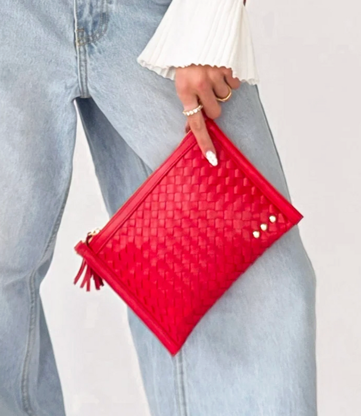 Veda Woven Crossbody and Clutch Bag