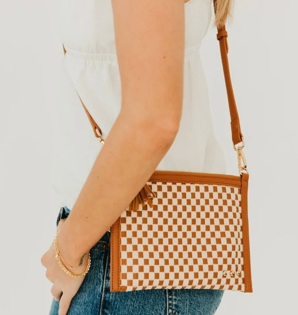 Veda Woven Crossbody and Clutch Bag