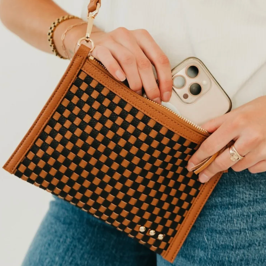 Veda Woven Crossbody and Clutch Bag