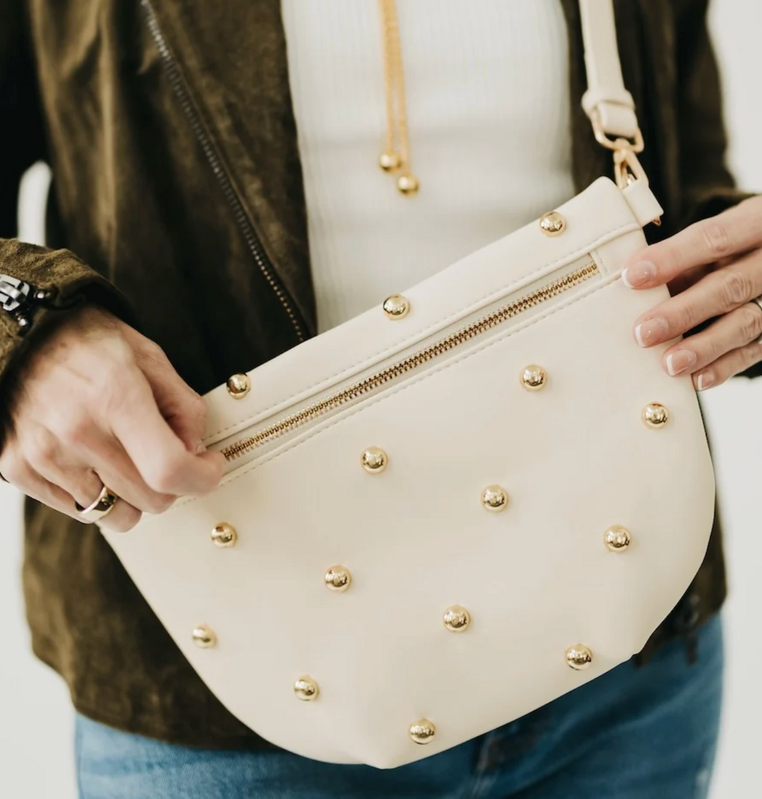 Chic Gold Studded Westlyn Bum Bag