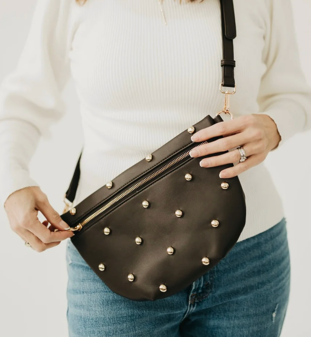 Chic Gold Studded Westlyn Bum Bag