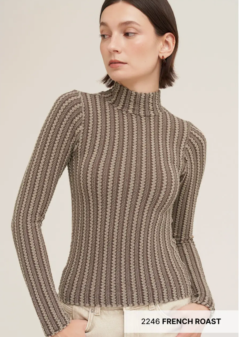 NikiBiki Modal Pointelle Mock Neck Top