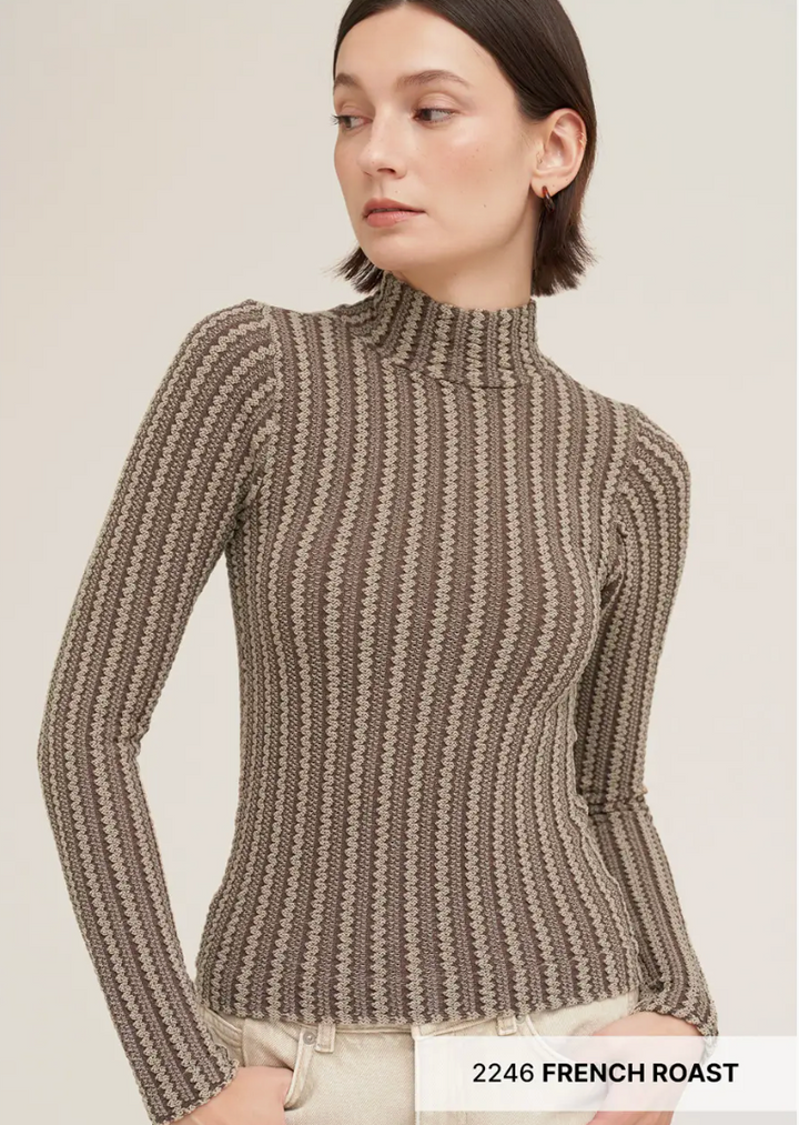 NikiBiki Modal Pointelle Mock Neck Top
