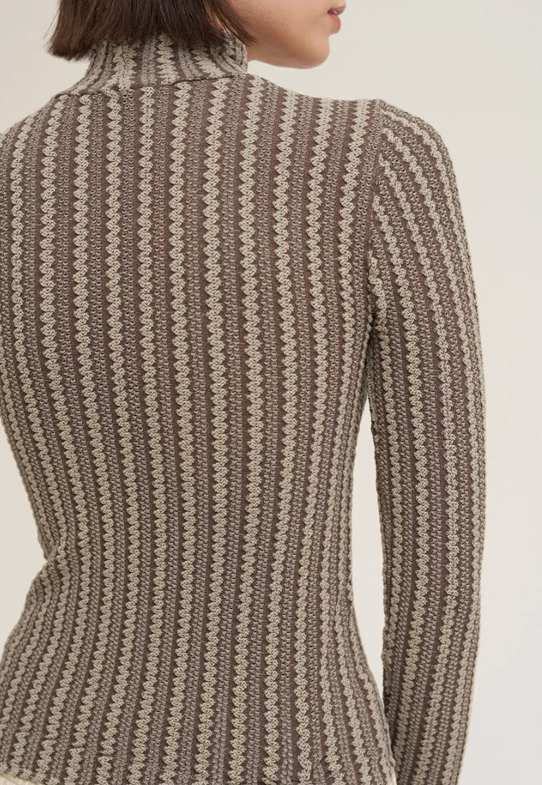 NikiBiki Modal Pointelle Mock Neck Top