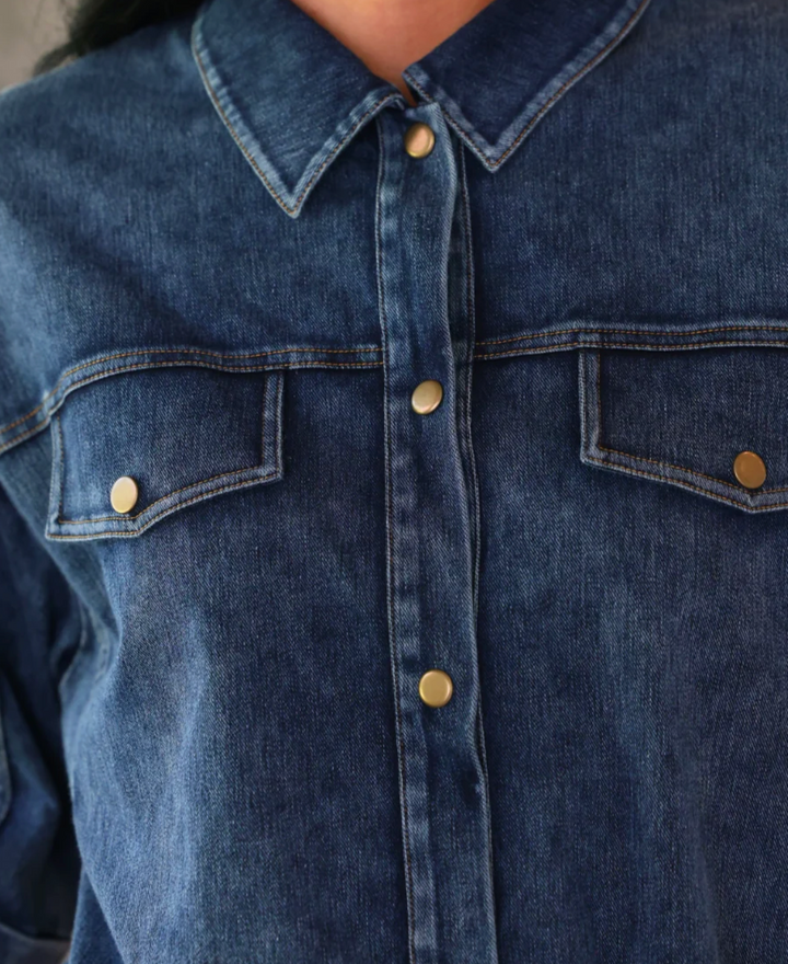PREORDER Refined Denim Bomber Jacket- Light Wash