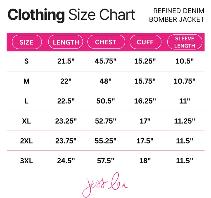 PREORDER Refined Denim Bomber Jacket- Light Wash