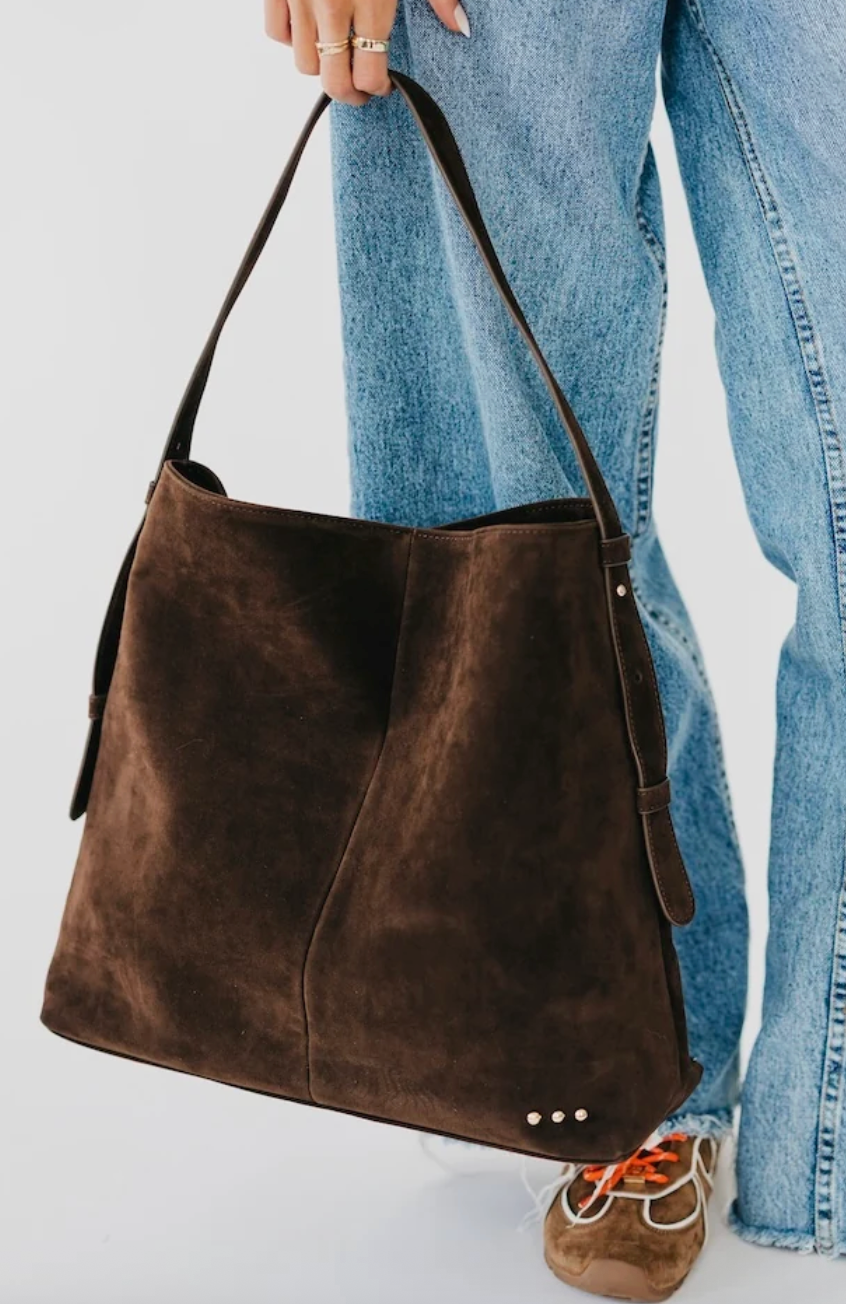 Evie Suede Hobo Shoulder Bag