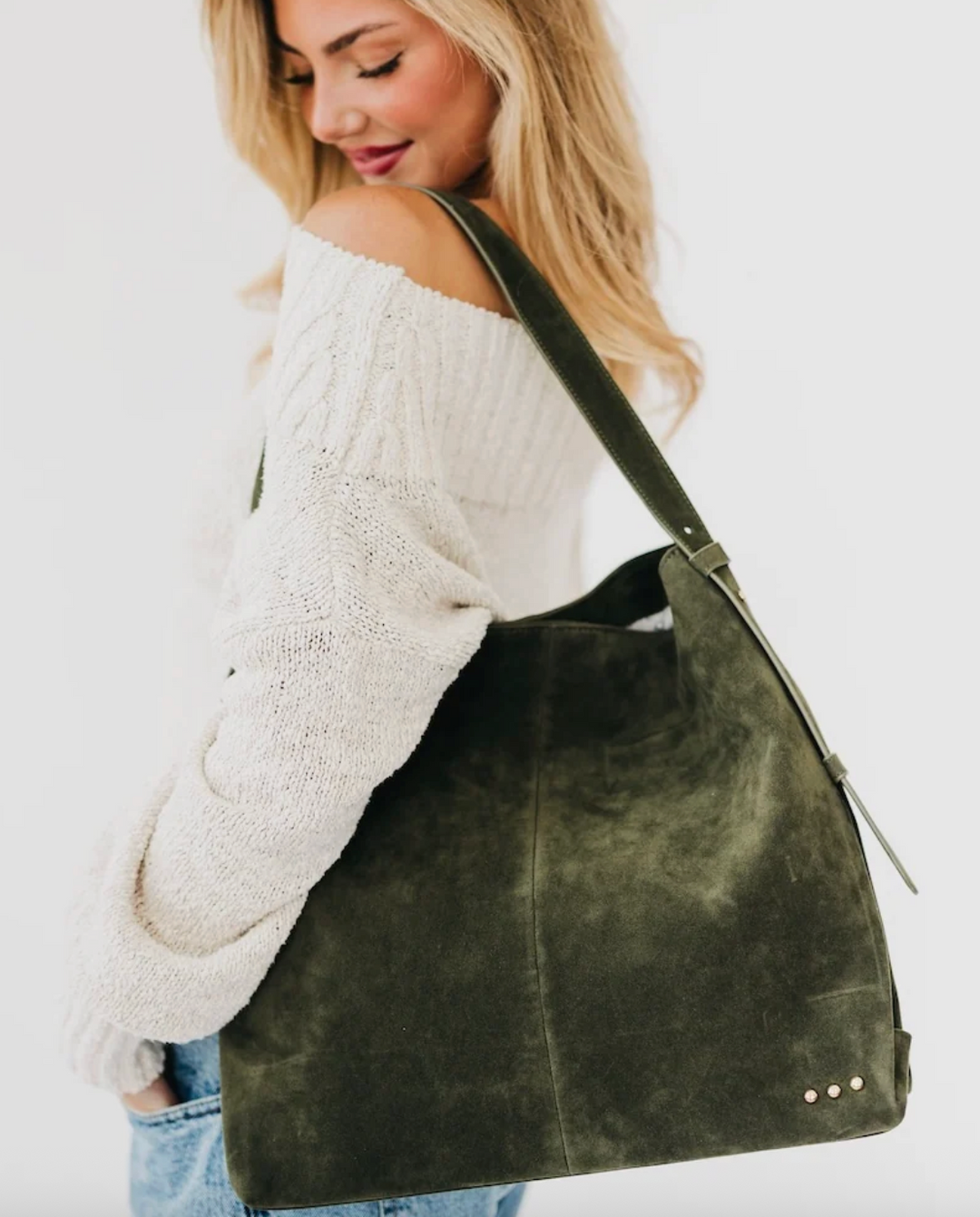 Evie Suede Hobo Shoulder Bag