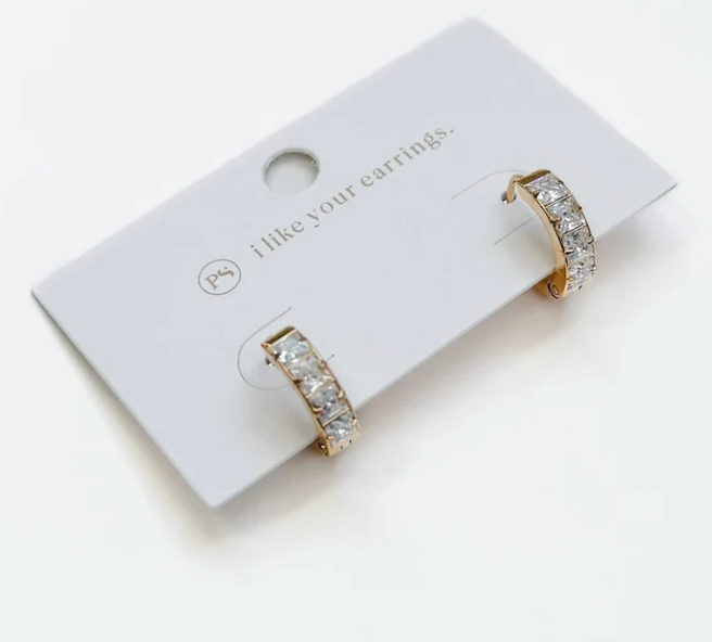 Demi Diamond Huggie Hoops - WATERPROOF