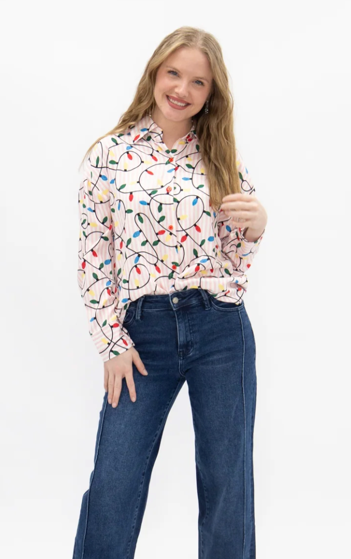 Kathryn Classic Button-Up, Christmas Lights